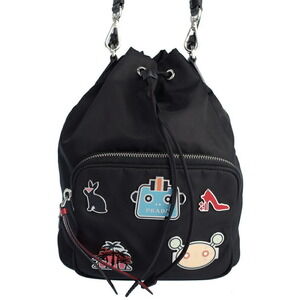 PRADA Robo Robot Black Patch Shoulder Bag